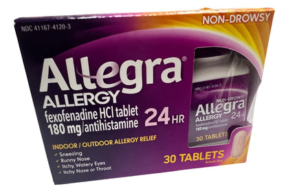 Allegra Allergy 24HR Non Drowsy Antihistamine Tablets, 30 Count