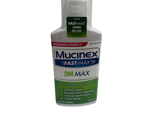 Mucinex Fast-Max DM Max Maximum Strength Cough Relief Liquid, 6 oz