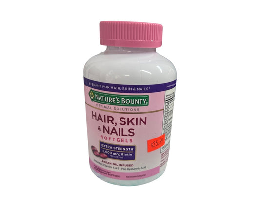 Nature's Bounty Hair, Skin and Nails 5000 mcg Biotin, 250 soft-gels