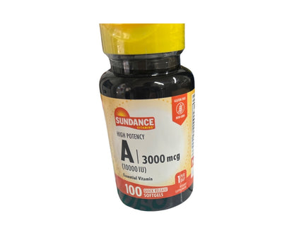 Sundance High Potency Vitamin A 3000 mcg, 100 soft gels