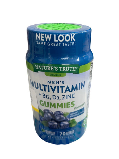 Men's MultiVitamin + B12, D3, ZINC Gummies, 70 count